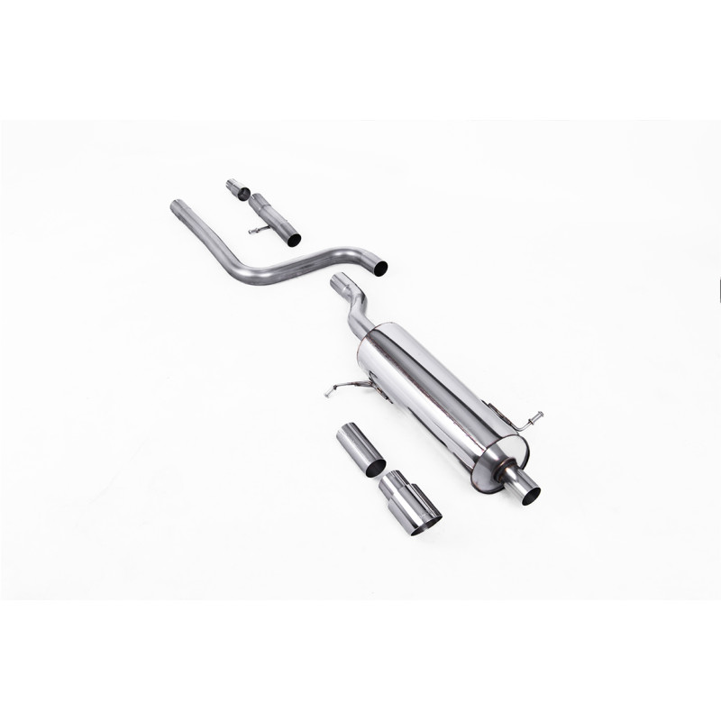 FAP Back Milltek Ford Fiesta MK8 2020-2025 - Sans silencieux primaire et avec silencieux AR - sortie GT90 Polies