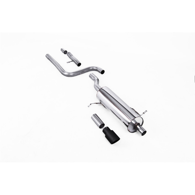 DPF Back Milltek Ford Fiesta MK8 2020-2025 - Senza silenziatore primario e con silenziatore posteriore - uscita GT90 Cerakote Ne