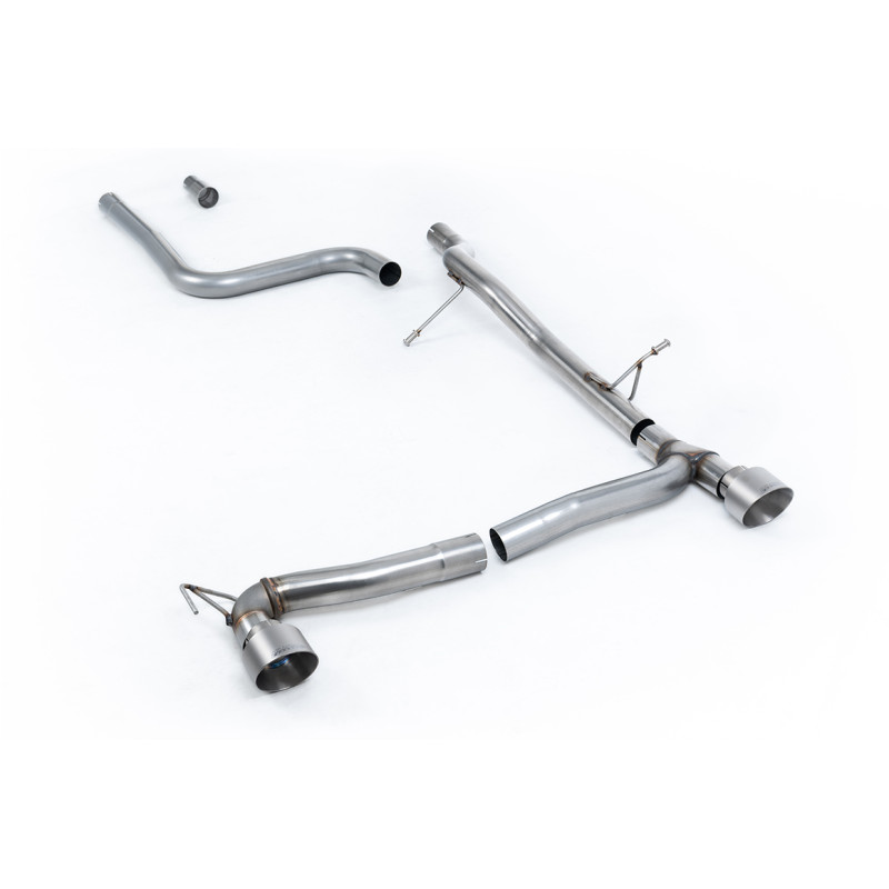 DPF Back Milltek Ford Fiesta MK8 2019-2025 - Senza silenziatore primario e senza silenziatore post. - uscita Dual GT100 Titanio