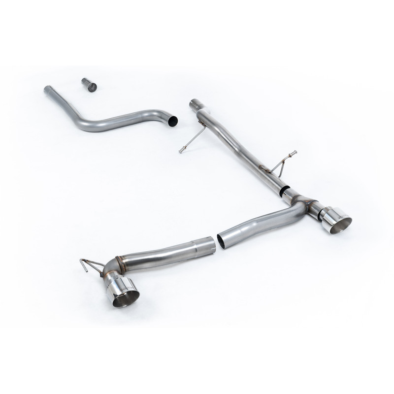 FAP Back Milltek Ford Fiesta MK8 2019-2025 - Sans silencieux primaire et sans silencieux AR - sortie Dual GT100 Polies