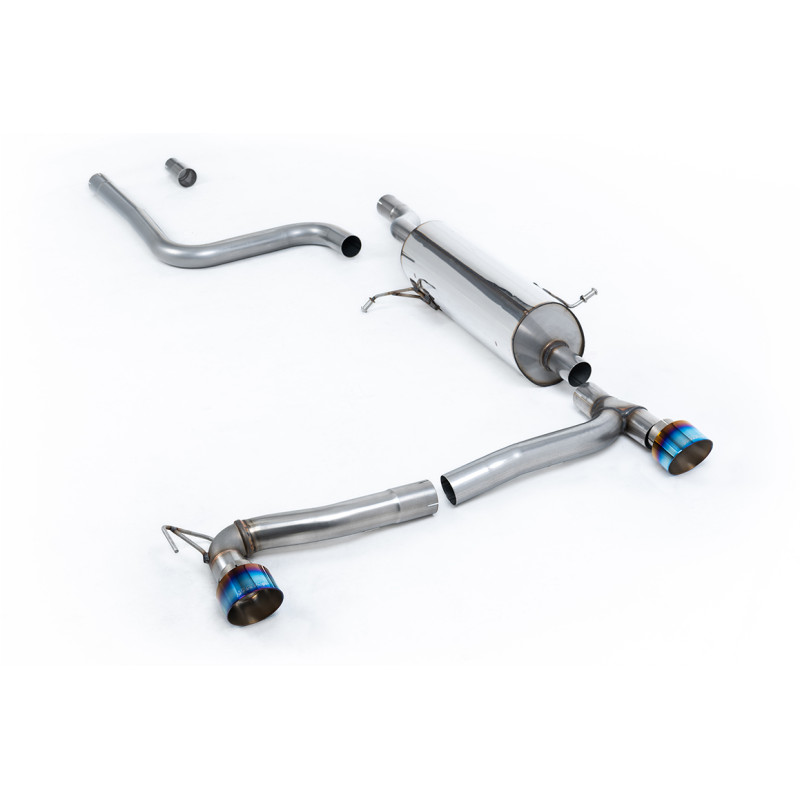 FAP Back Milltek Ford Fiesta MK8 2019-2025 - Sans silencieux primaire et avec silencieux AR - sortie Dual GT100 Titane bleui