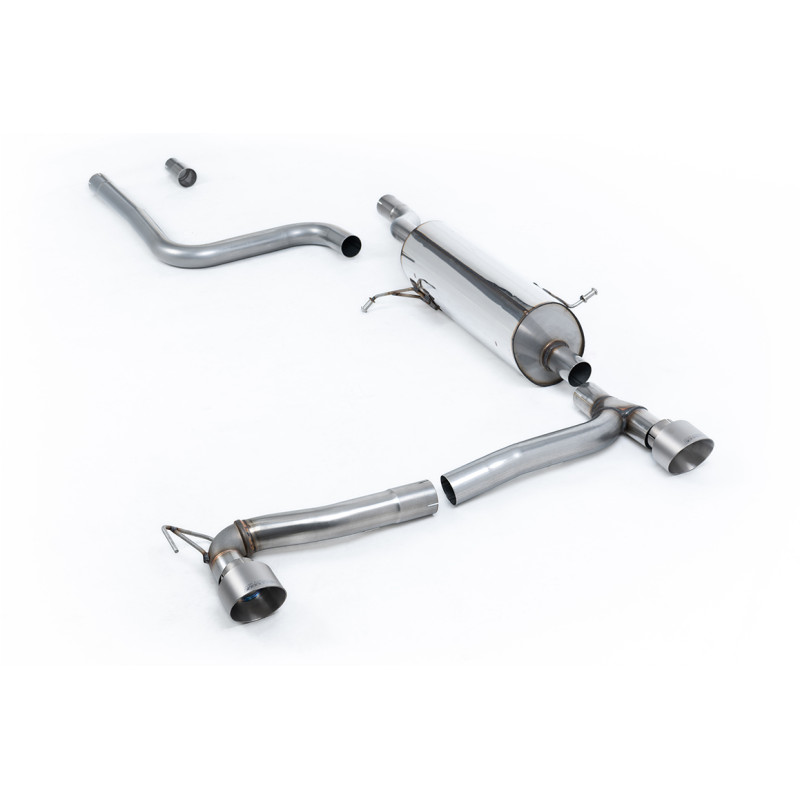 FAP Back Milltek Ford Fiesta MK8 2019-2025 - Sans silencieux primaire et avec silencieux AR - sortie Dual GT100 Titane