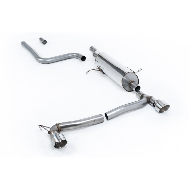 DPF Back Milltek Ford Fiesta MK8 2019-2025 - Senza silenziatore centrale e con silenziatore posteriore - terminale doppio GT100 