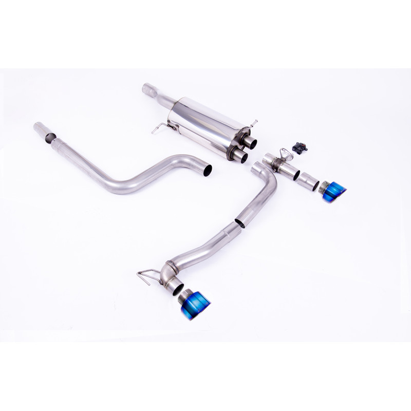 FAP Back Milltek Ford Fiesta MK8 ST200 1.5 EcoBoost 2020-2025 - Homologué ECE - non résonné - sorties Dual GT100 Titane bleui
