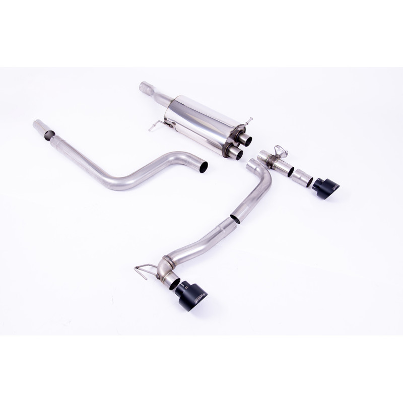 DPF Back Milltek Ford Fiesta MK8 ST200 1.5 EcoBoost 2018-2020 - Omologato ECE - non risonato - terminali Dual GT100 Cerakote Ner