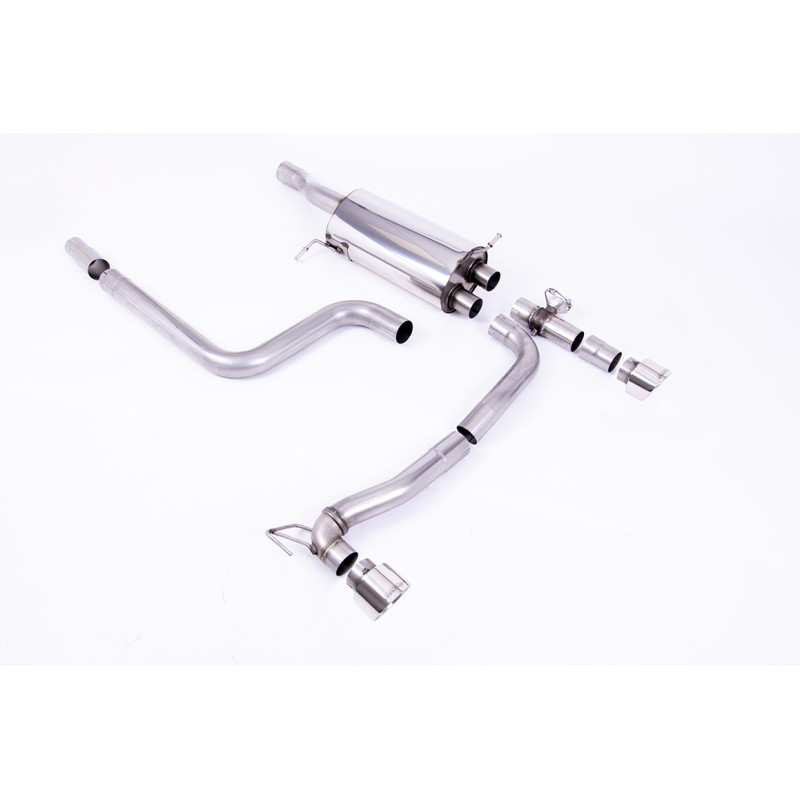 DPF-Back Milltek Ford Fiesta MK8 ST200 1.5 EcoBoost 200 PS 2018-2020 - ECE-zugelassen - ohne Resonator - Endrohre Dual GT100 Ede