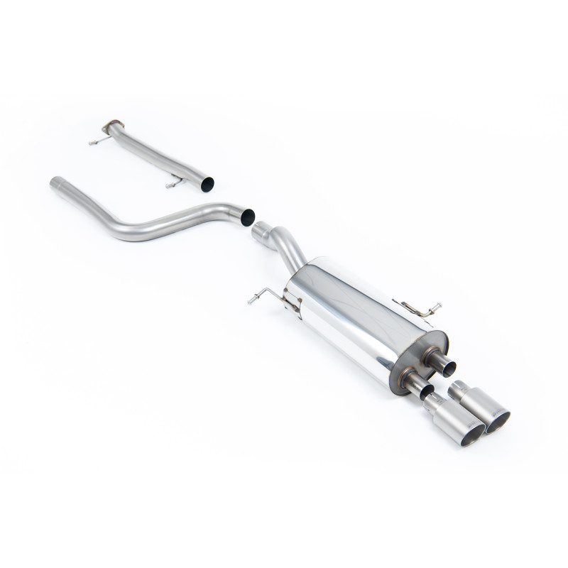 Cat-back Milltek Ford Fiesta MK7 ST182 - ST200 - No Primary Muffler, With Rear Muffler - Twin GT80 Titanium Outlets