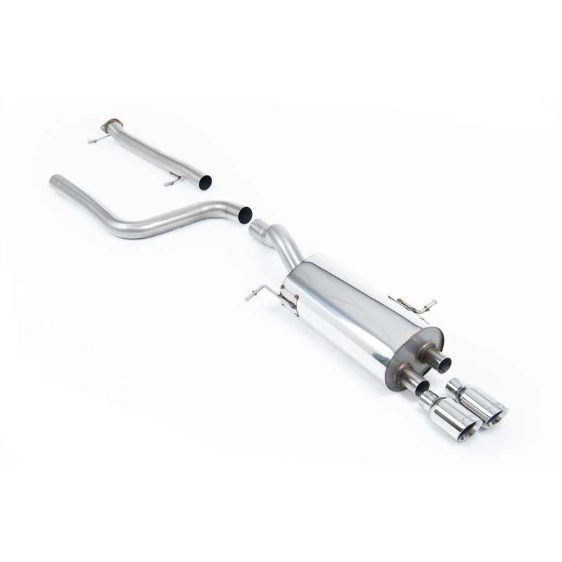 Catback Milltek Ford Fiesta MK7 ST182 - ST200 - Sans silencieux primaire et avec silencieux AR - sortie Twin GT80 Polies