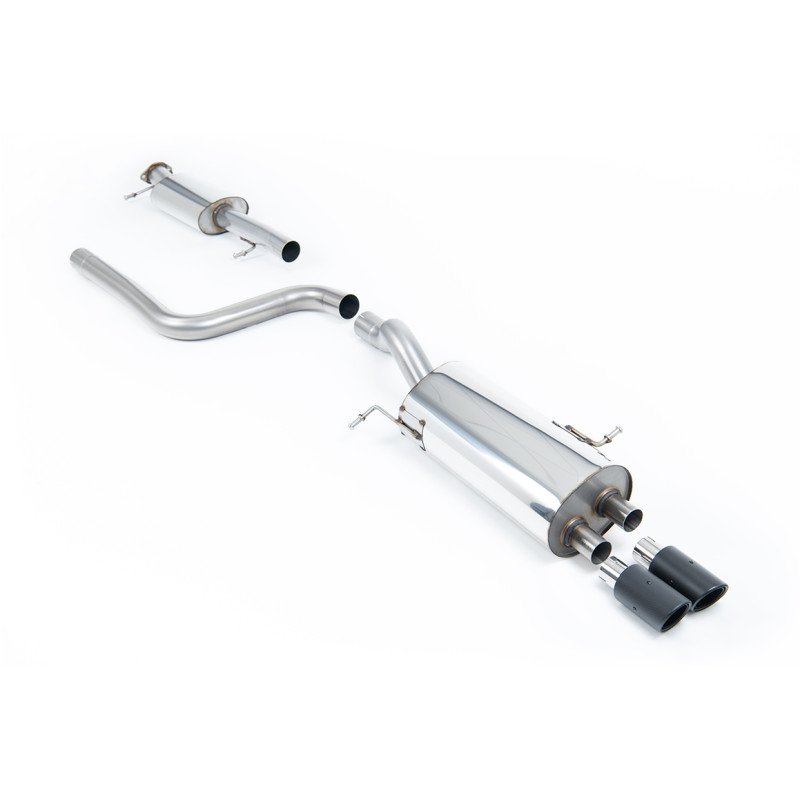 Cat-Back-Anlage Milltek Ford Fiesta MK7 - ECE-zugelassen - mit Vorschalldämpfer und Endschalldämpfer - Twin-Endrohr Jet-76 Carbo