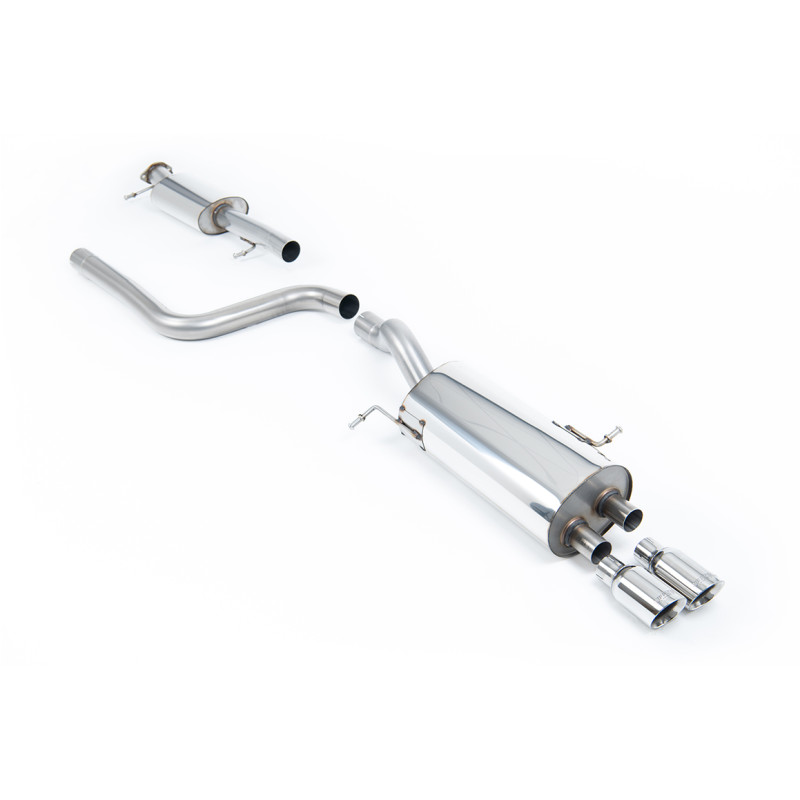 Catback Milltek Ford Fiesta MK7 - Homologué ECE - Avec silencieux primaire et silencieux AR - sortie Twin GT80 Polies