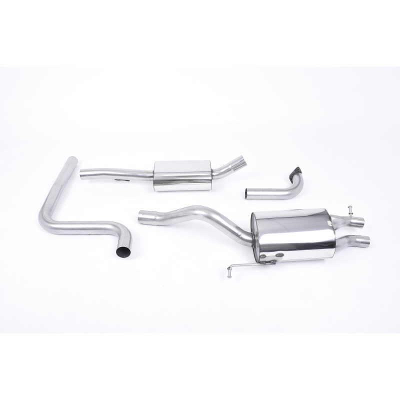 Catback Milltek Ford Fiesta MK7 1.0T EcoBoost 100-125-140ch 2013-2017 - résonné et silencieux AR - sortie Twin Jet-76 Carbone