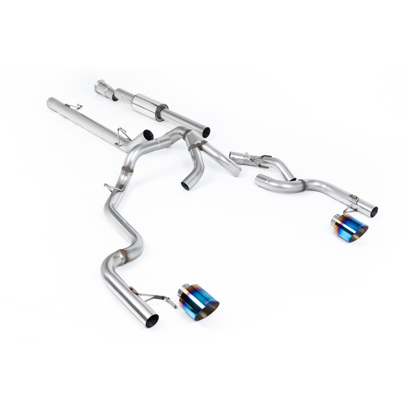 Scarico cat-back Race Milltek Ford F150 Tremor SuperCrew 2021-2025 - con silenziatore primario Race - terminali Dual GT100 titan