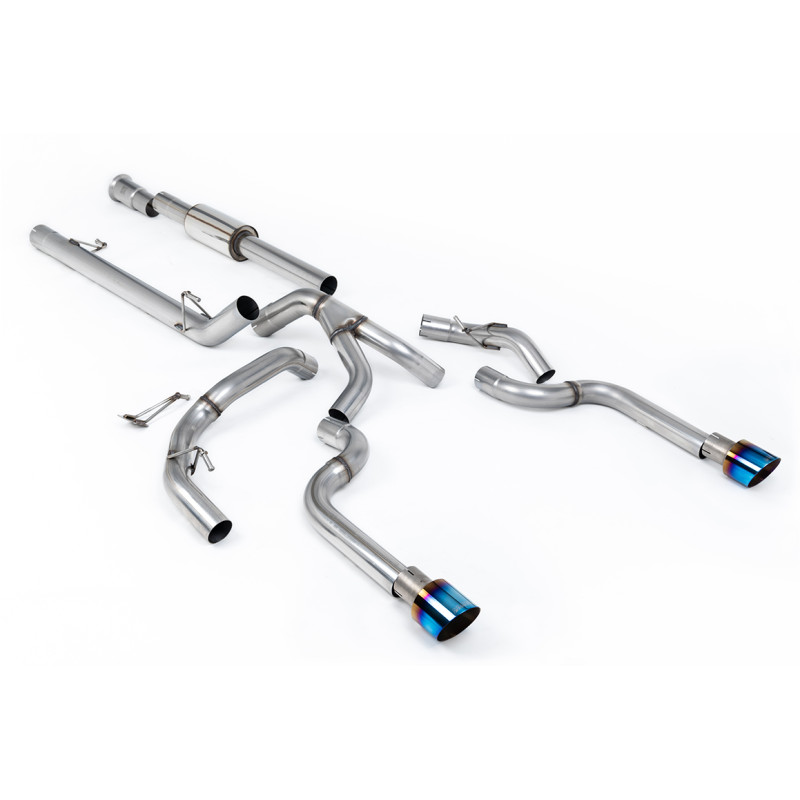 Cat-back Race Milltek Ford F150 SuperCrew 5.0 V8 2021-2025 - with Race primary muffler - Dual GT100 Blued Titanium