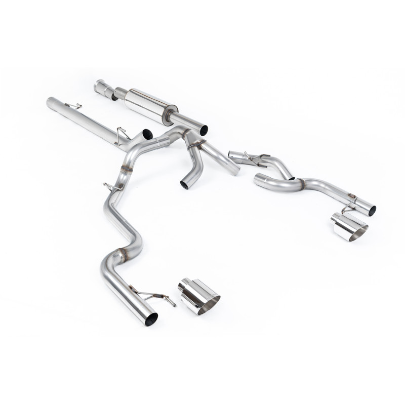 Cat-back Road+ Milltek Ford F150 Tremor SuperCrew 2021-2025 - with primary muffler - Dual GT115 Polished