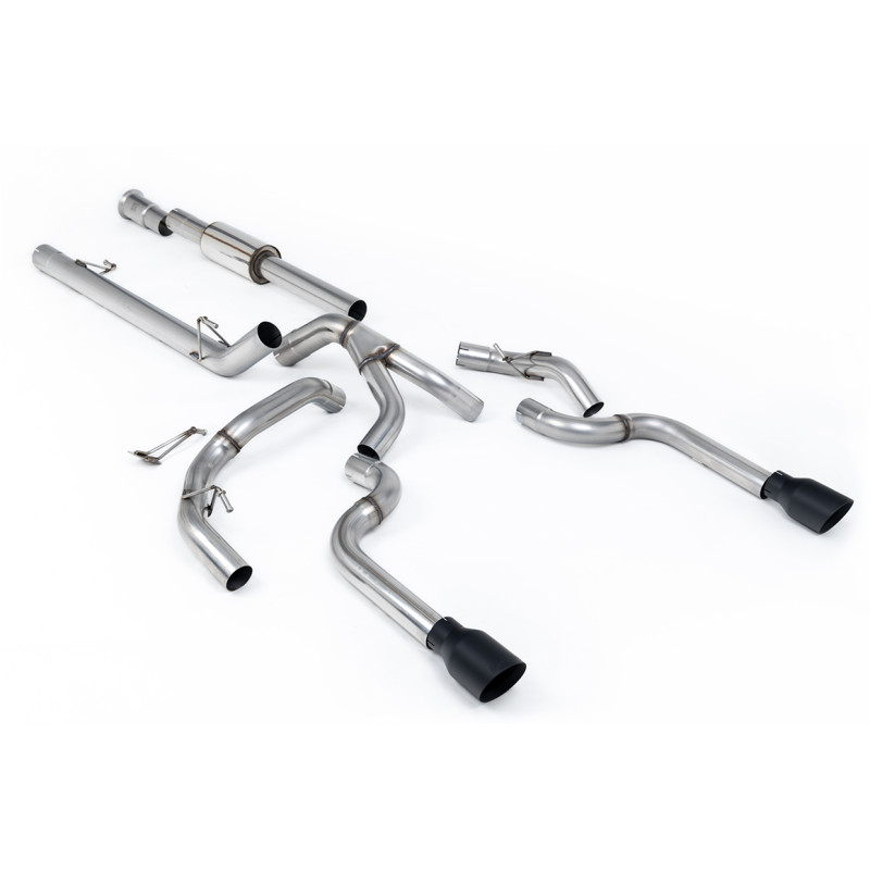 Catback Race Milltek Ford F150 SuperCrew 5.0 V8 2021-2025 - with Race primary muffler - Dual GT100 Cerakote Black Outlets
