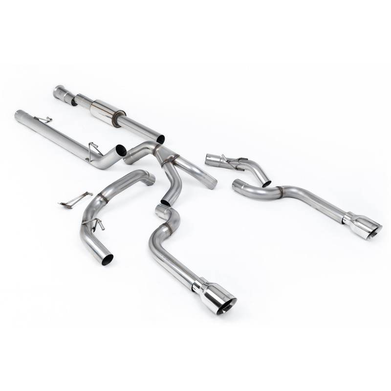 Cat-Back-Anlage Race Milltek Ford F150 SuperCrew 5.0 V8 2021-2025 - mit Race-Vorschalldämpfer - Dual-GT100-Endrohre poliert