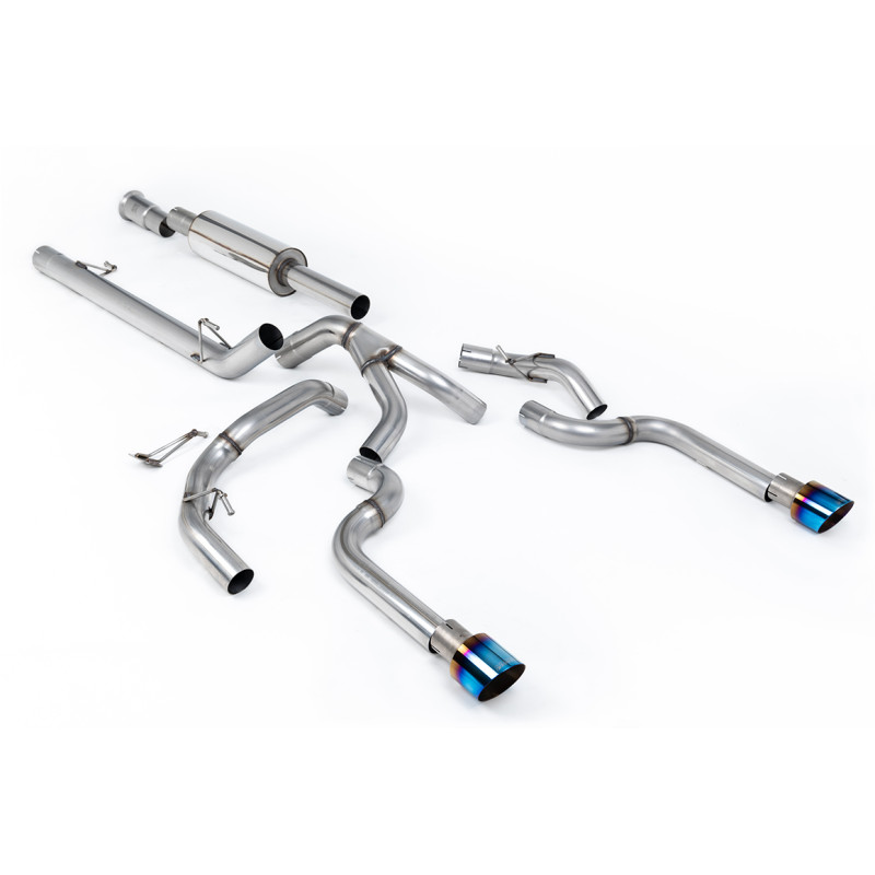 Catback Road+ Milltek Ford F150 SuperCrew 2021-2025 - con silenziatore primario - uscite Dual GT100 in titanio brunito blu