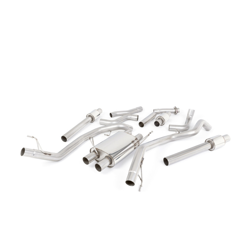 Cat-Back Milltek Ford F150 Raptor SuperCrew 2018-2021, with Primary Muffler, Resonated, Dual GT115 Black Cerakote Outlets