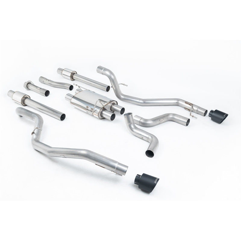 Cat-back Milltek Ford F150 Raptor Supercab 2018-2021 - with primary muffler, resonated - Dual GT115 Black Cerakote