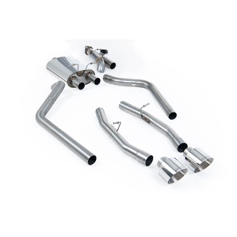 Milltek Cat-Back Exhaust Dodge RAM 1500 MK5 - Valved Version with Primary Muffler - No Rear Muffler - Polished GT139 Tips