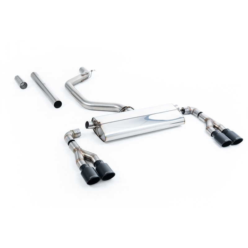 FAP Back Race Milltek Cupra Leon KL 2021-2025 - Version 80 mm - Sans silencieux primaire - sorties Quad Ovales Cerakote Noir