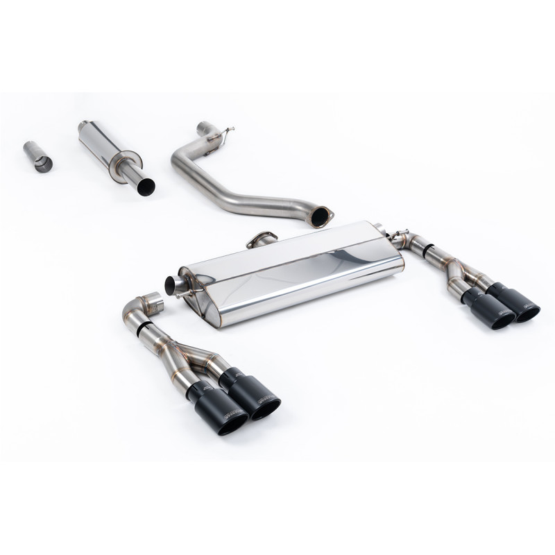 FAP Back Race Milltek Cupra Leon KL 2021-2025 - Version 80 mm - Avec silencieux primaire - sorties Quad Ovales Cerakote Noir