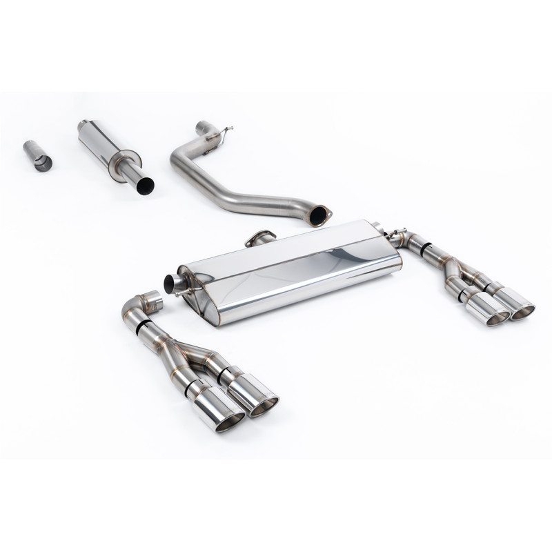 FAP Back Race Milltek Cupra Leon KL 2.0 TSI 2021-2025 con FAP - Versione 80 mm - Con silenziatore primario - terminali Quad Oval