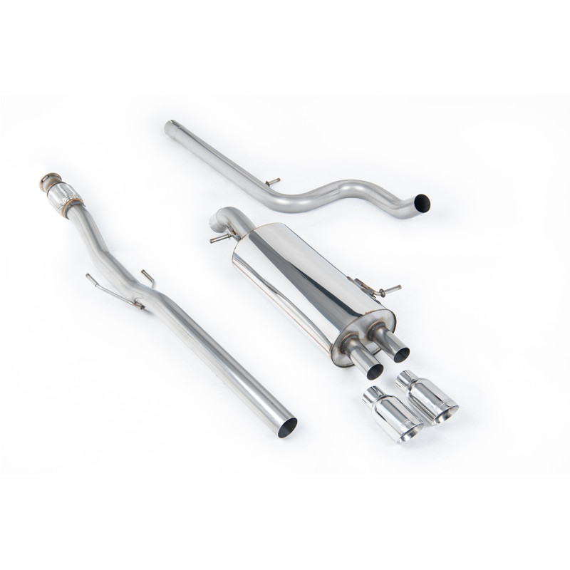 Cat-Back-Anlage Milltek Citroen DS3 Racing 1.6 THP 203-207 PS 2010-2019 - ohne Resonator - Endrohre Twin GT80 poliert