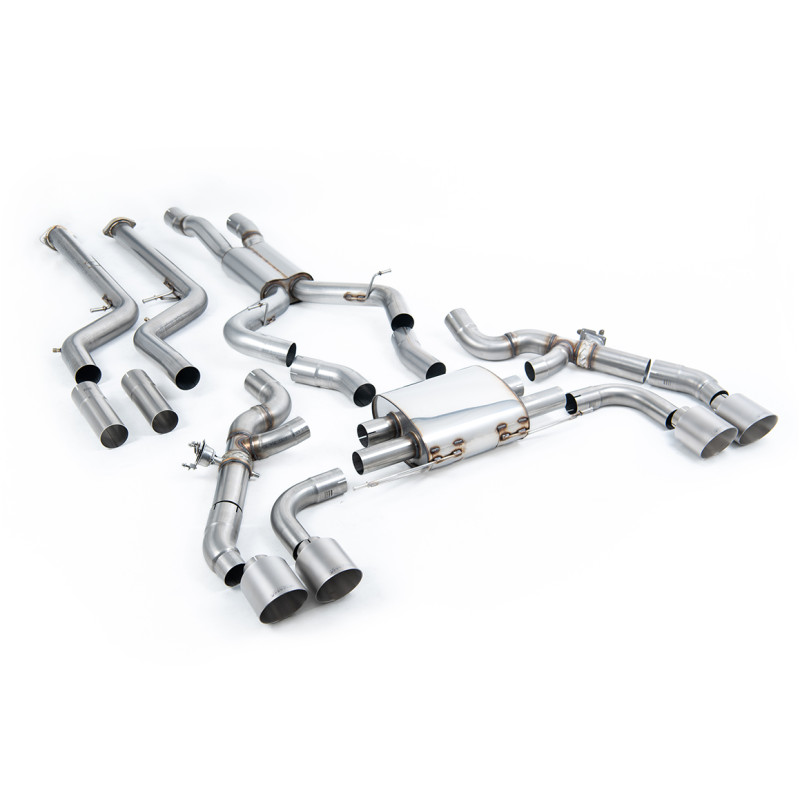 Catback Milltek BMW X3 G01 X3M, X4 G02 X4M - Ligne après downpipes avec Bypass FAP - sorties Quad GT115 Titane
