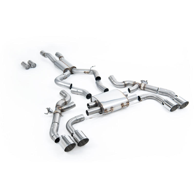 DPF-Back Milltek BMW X3 G01 X3M 2019-2024, X4 G02 X4M 2022-2025, resonated, polished GT115 quad tips