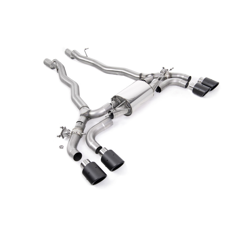 Axle-back Milltek BMW Série 5 F90 M5 2018-2024 - Ligne après partie centrale origine - sorties Quad Jet-100 Carbone