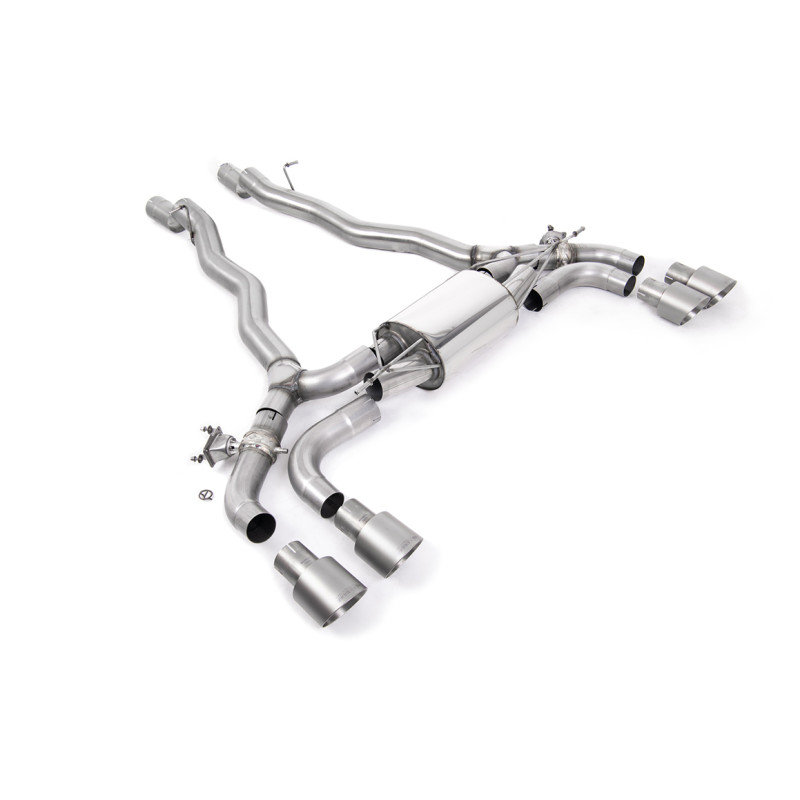 Axle-back Milltek BMW Série 5 F90 M5 2018-2024 - Ligne après partie centrale origine - sorties Quad GT100 Titane