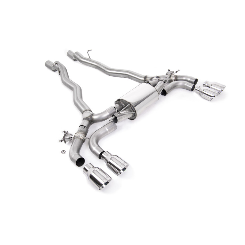 Axle-back Milltek BMW 5 Series F90 M5 2018-2024 - Section after original center section - quad GT100 polished outlets