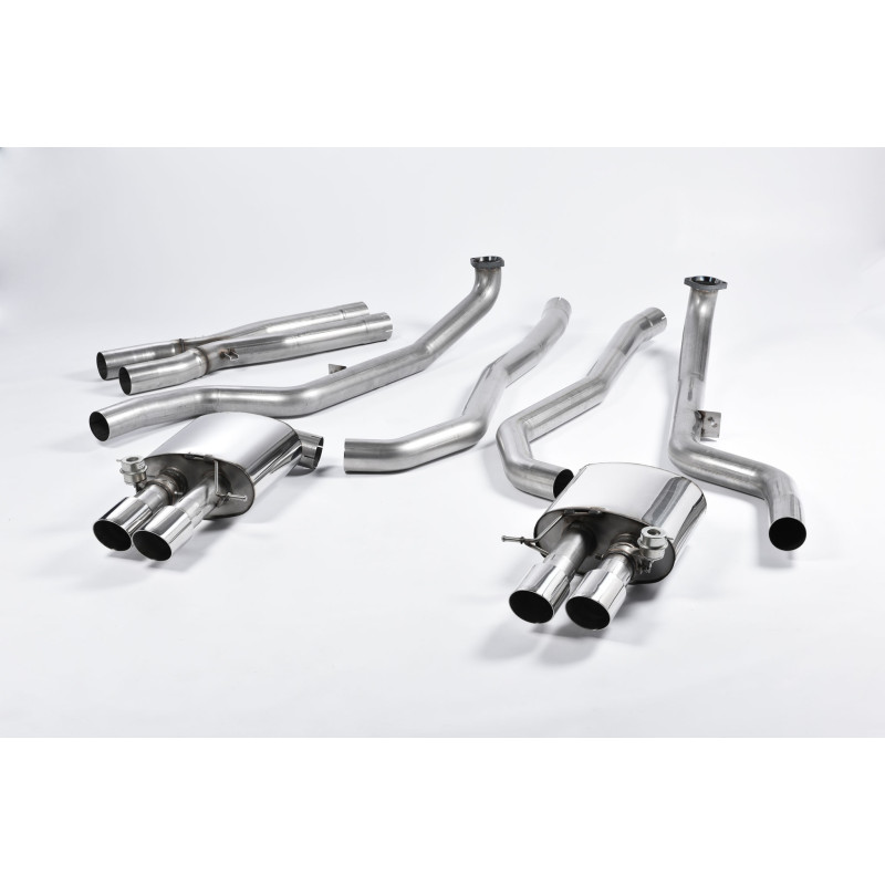 Cat-back Milltek BMW Serie 5 F10 M5 4.4 V8 Turbo 560CV 2011-2016 - Omologato ECE - non risonato - uscite Quad GT90 Lucidate