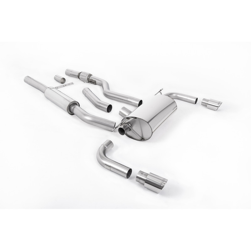 Milltek Cat-Back Exhaust for BMW 4 Series F32 428i 2.0T (N20 Engine) 245hp 2014-2018 - resonated - Dual GT90 Tips Polished