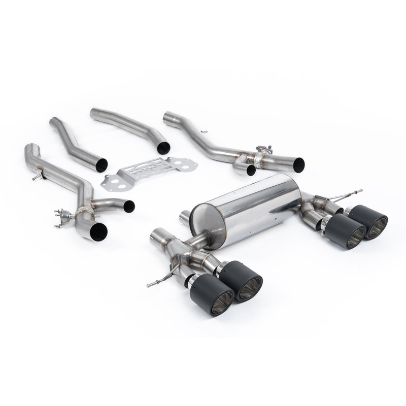 FAP Back Milltek BMW Série 3 G80-G81 M3, Série 4 G82 M4 - Avec bypass silencieux intermédiaire - sorties Quad Jet-115 Carbone