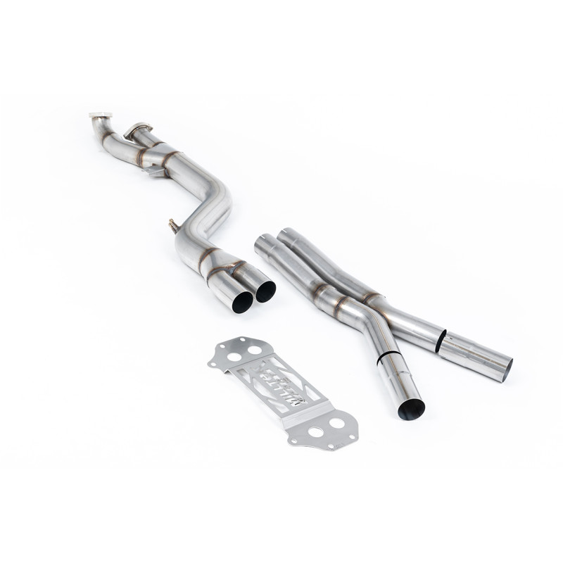 Remplacement FAP Milltek BMW Série 3 G80-G81, Série 4 G82 - FAP Bypass - Version X Pipe - pour ligne Milltek, downpipe origine