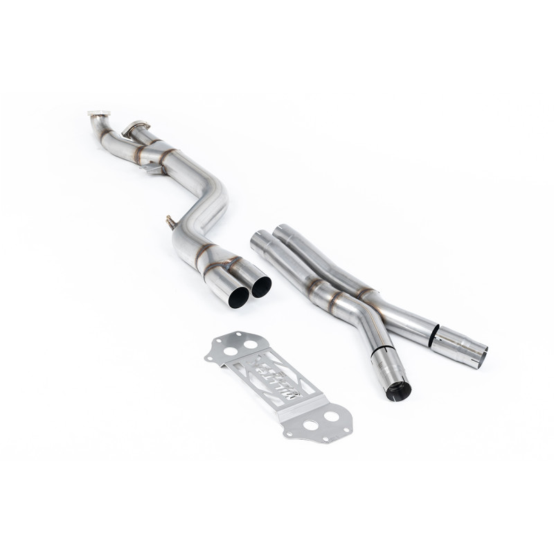 Remplacement FAP Milltek BMW Série 3 G80-G81, Série 4 G82 - FAP Bypass - Version X Pipe - pour ligne origine, downpipe origine