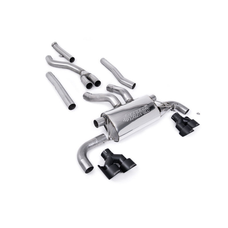 Catback Milltek BMW Série 3 G20-G21, Série 4 G22 - avec suppresion du FAP non résonné - sorties Quad GT100 Cerakote Noir