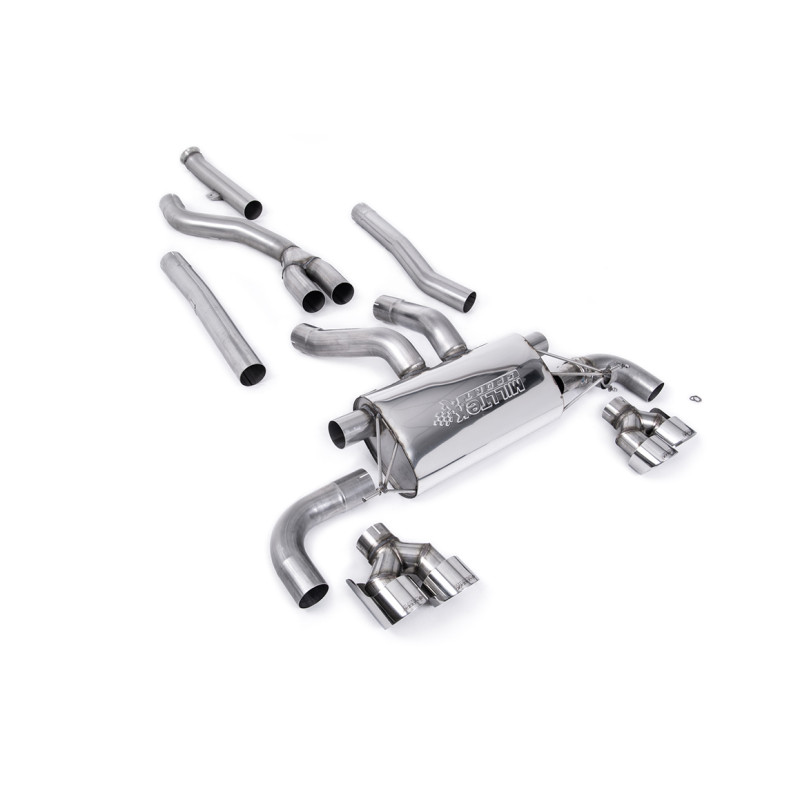 Catback Milltek BMW Série 3 G20-G21 M340i, Série 4 G22 M440i - avec suppresion du FAP non résonné - sorties Quad GT100 Polies