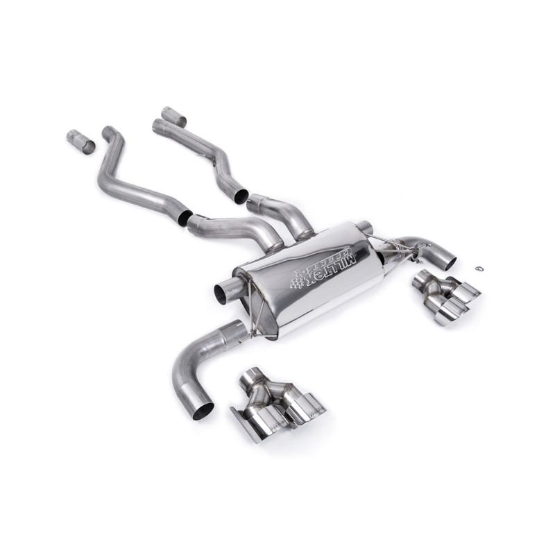 DPF-Back Milltek BMW 3 Series G20-G21 M340i, 4 Series G22 M440i - ECE Homologated - Post-DPF fitting - Quad GT100 outlets