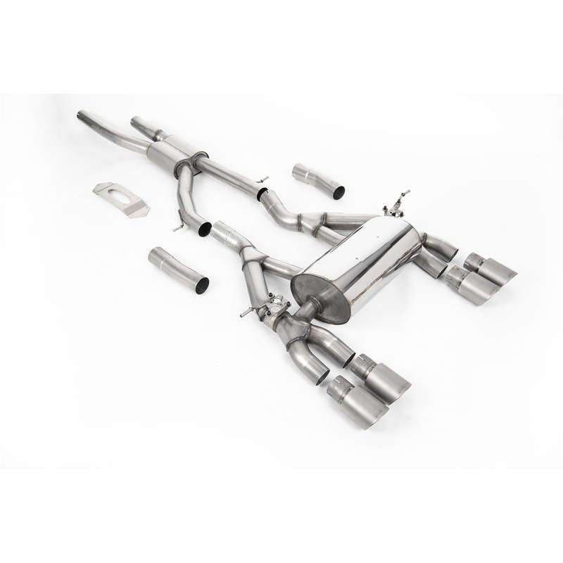 FAP Back Milltek BMW Série 3 F80 M3 2019-2020, Série 4 F82-F83 M4 2019-2020 - résonné Race - sorties Quad GT90 Titane