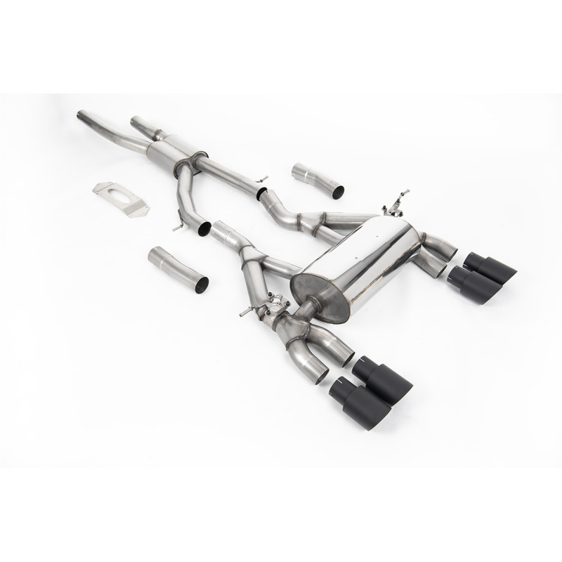 FAP Back Milltek BMW Série 3 F80 M3 2019-2020, Série 4 F82-F83 M4 2019-2020 - résonné Race - sorties Quad GT90 Cerakote Noir