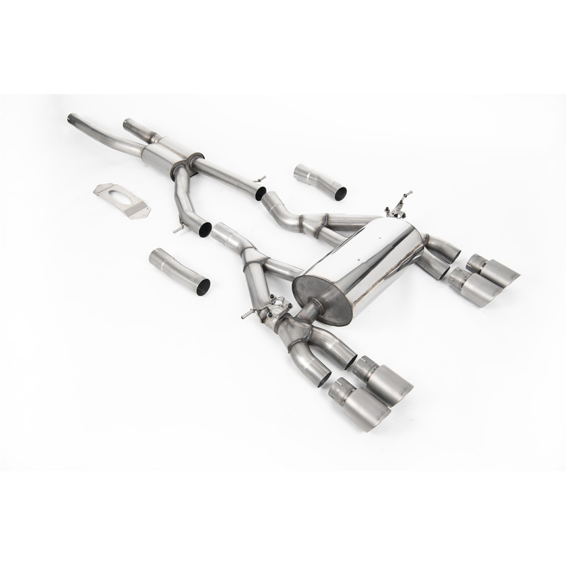 FAP Back Milltek BMW Série 3 F80 M3, Série 4 F82-F83 M4 - Homologué ECE - résonné Road - sorties Quad GT90 Titane