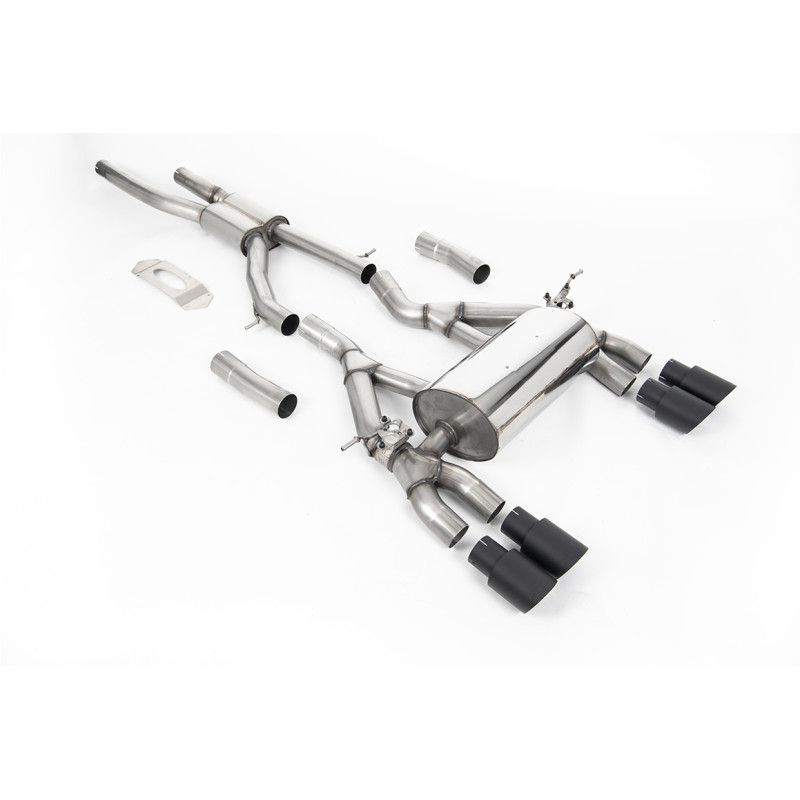 FAP Back Milltek BMW Série 3 F80 M3, Série 4 F82-F83 M4 - Homologué ECE - résonné Road - sorties Quad GT90 Cerakote Noir