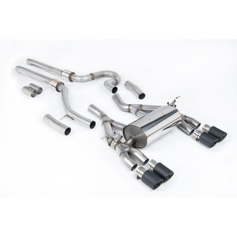Catback Milltek BMW Série 3 F80 M3 2014-2018, Série 4 F82-F83 M4 2014-2018 - non résonné - sorties Quad Jet-90 Carbone