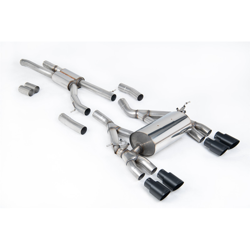 Escape cat-back Milltek BMW Serie 3 F80 M3, Serie 4 F82-F83 M4 - Homologado ECE - resonado Road - salidas Quad GT90 Cerakote Neg