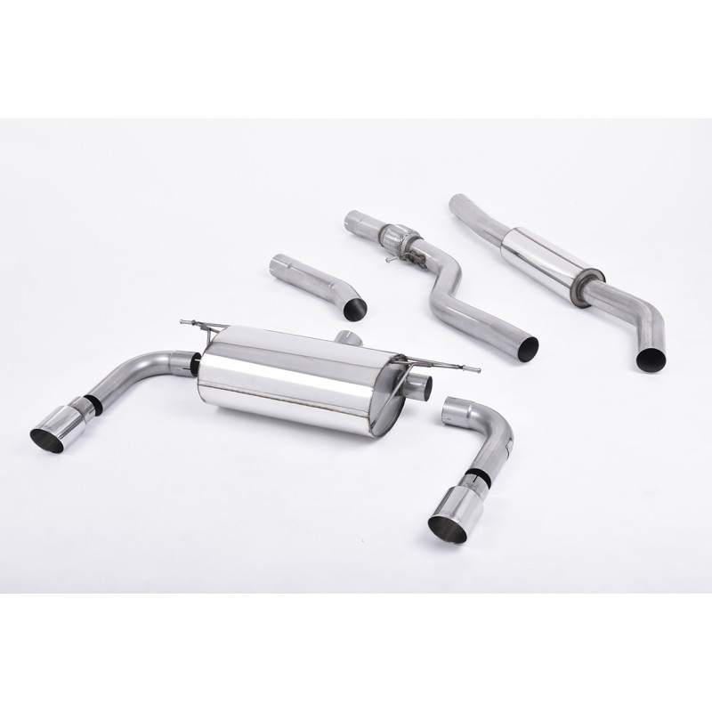 Escape cat-back Milltek BMW Serie 3 F30 328i 2012-2015 - Homologado ECE - resonado - salidas Dual GT90 Pulidas