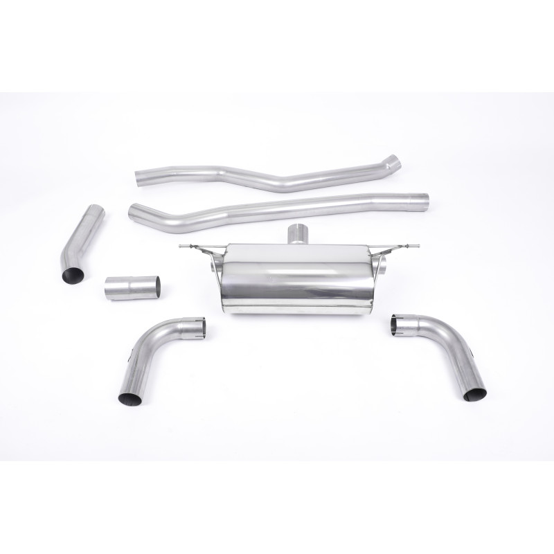 Catback Milltek BMW Série 3 F30 320i 2.0T (Moteur B48) 2015-2019 sans FAP - non résonné - sorties Dual GT90 Titane bleui