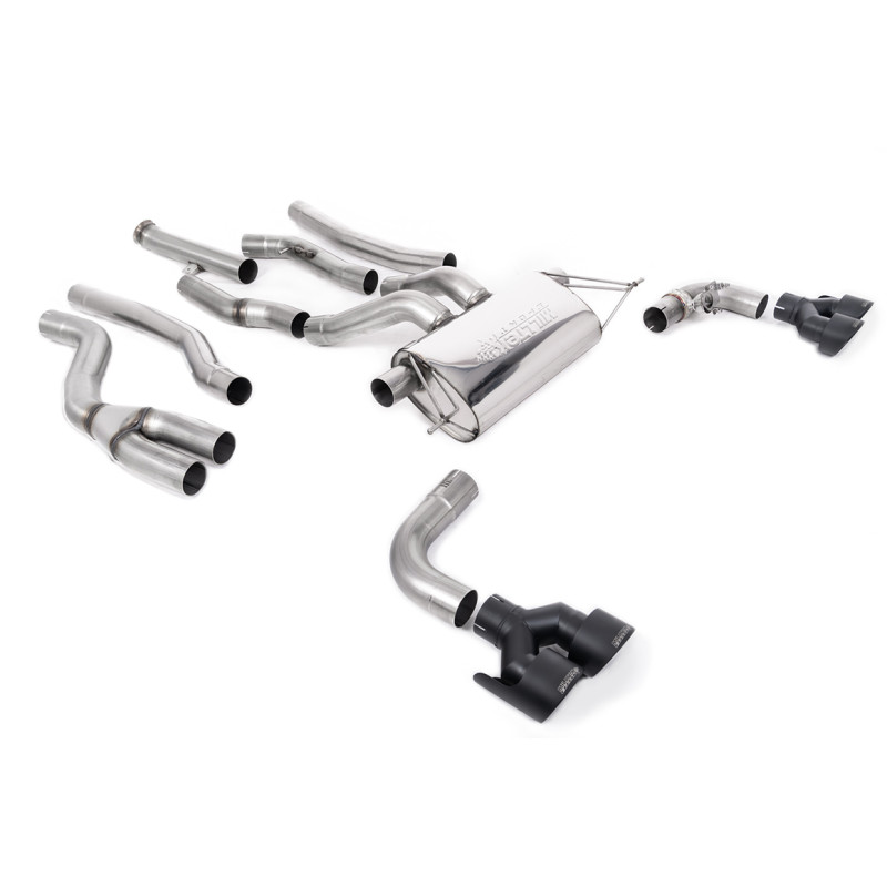 Catback Milltek BMW Série 2 G42 M240i 2022-2025 - avec suppresion du FAP non résonné - sorties Quad GT100 Cerakote Noir